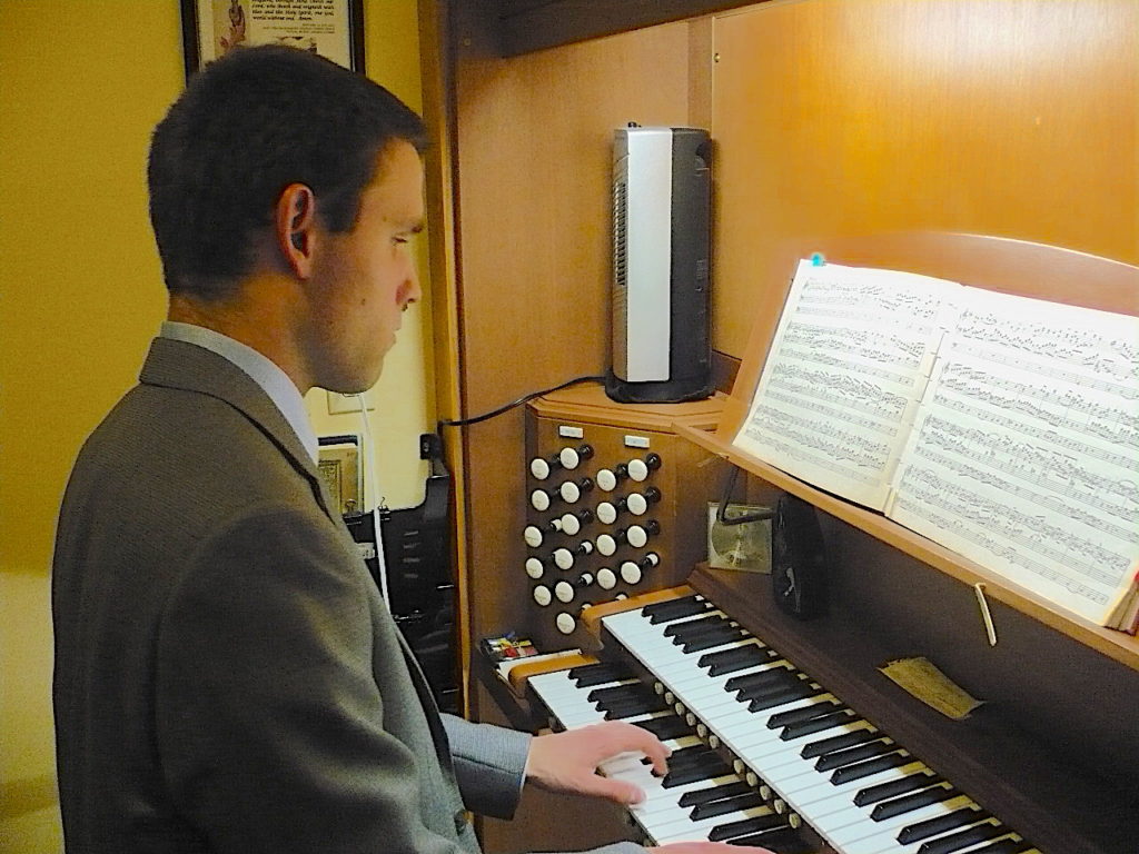Robert Dukarm playing the organ at the Cathedral Church of Saint John the Evangelist